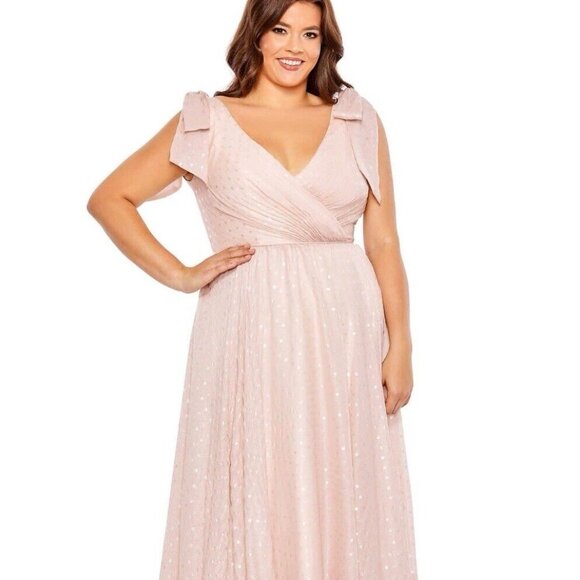 Mac Duggal Pink Polka Dot Dress - Picture 1 of 4